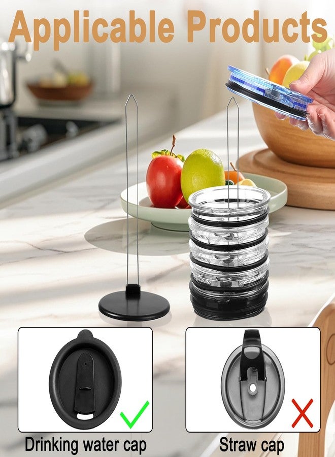 MILAKE 2 Pcs Tumbler Lid Organizer Compatible with Stanley and Yeti Cap Lids, Stackable for Up to 10 Lids, Universal Adjustable Kitchen Accessory, Saving Vertical Storage for Kitchen, Office - Image 4